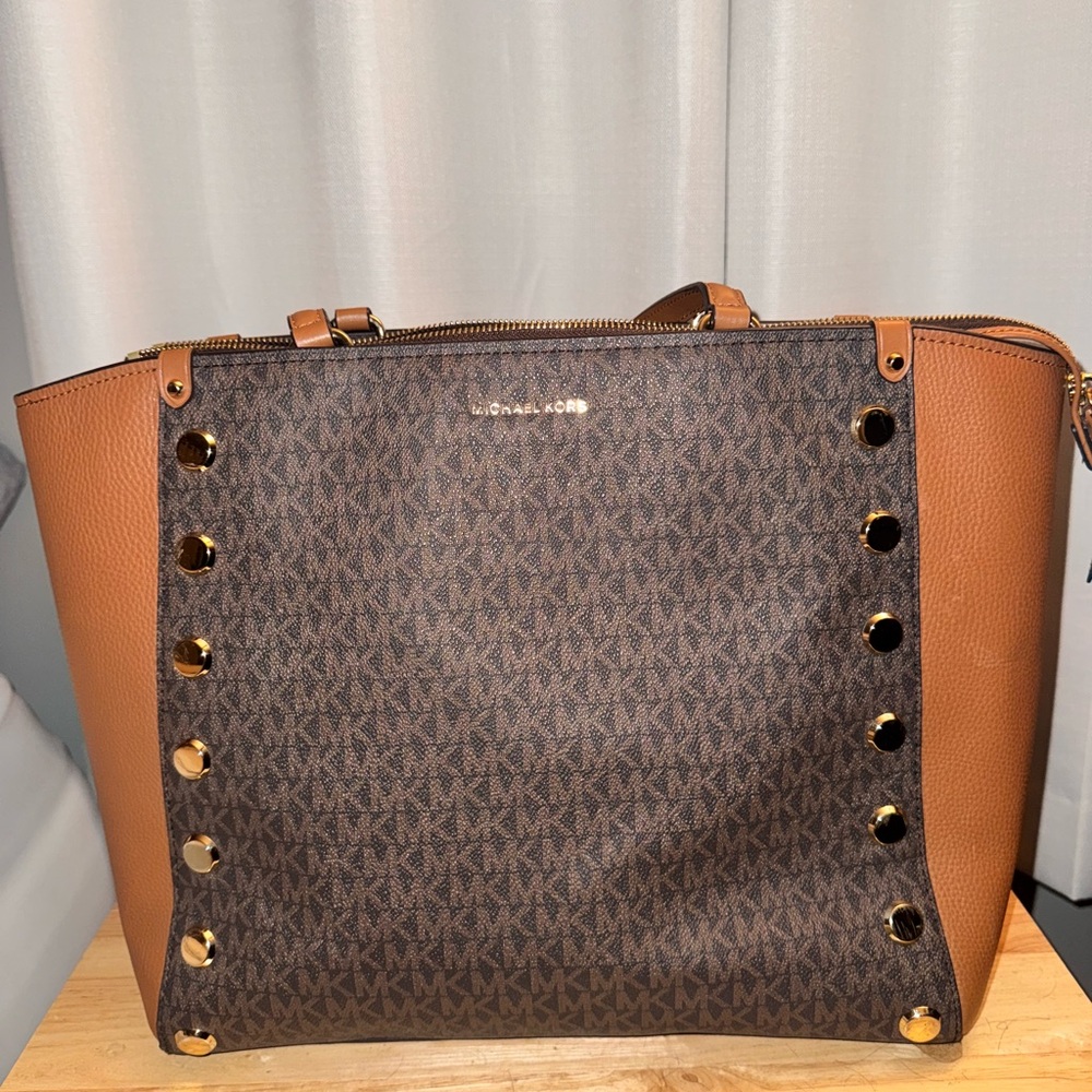 Michael Kors Brown and Tan Tote Bag